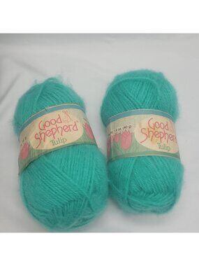 Vtg Good Shepherd Tulip Yarn 1.4oz 100% Acrylic Lot 1980 Green Made In Brazil